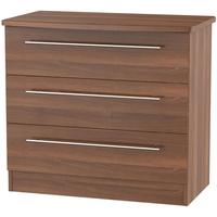 Sherwood Noche Walnut Chest of Drawer - 3 Drawer