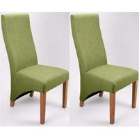 Shankar Baxter Linen Effect Dining Chair - Lime (Pair)