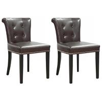 Shankar Sandringham Old Antique Bonded Leather Chair - Brown (Pair)