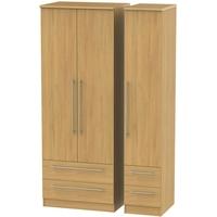 Sherwood Oak Triple Wardrobe - Tall with Drawer