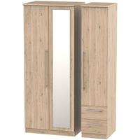 Sherwood Bordeaux Oak Triple Wardrobe with Mirror and 2 Drawer