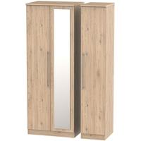 sherwood bordeaux oak triple wardrobe tall with mirror