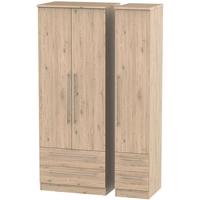 Sherwood Bordeaux Oak Triple Wardrobe - Tall with Drawer