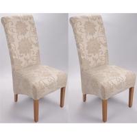 Shankar Mia Floral Dining Chair - Cream (Pair)