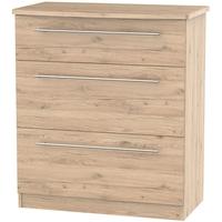 Sherwood Bordeaux Oak Chest of Drawer - 3 Drawer Deep