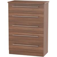 sherwood noche walnut chest of drawer 5 drawer