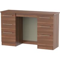 sherwood noche walnut dressing table knee hole double pedestal