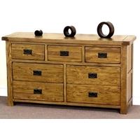 Shankar Oakly Rustic Wide Chest of Drawer - 3 Over 4 Drawer