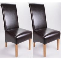 Shankar Krista Bonded Leather Dining Chair - Brown (Pair)
