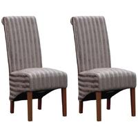 shankar krista velvet stripe dining chair mink pair