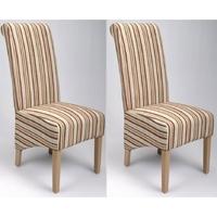 Shankar Krista Stripe Dining Chair - Antique Gold (Pair)