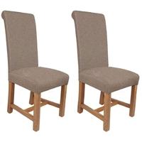 Shankar Richmond Herringbone Plain Dining Chair - Brown (Pair)