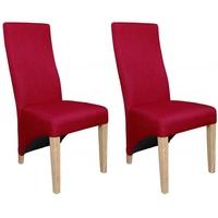 Shankar Baxter Linen Effect Dining Chair - Red (Pair)