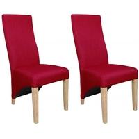 shankar baxter linen effect dining chair red pair