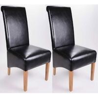Shankar Krista Bonded Leather Dining Chair - Black (Pair)