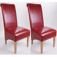Shankar Krista Bonded Leather Dining Chair - Burgundy (Pair)