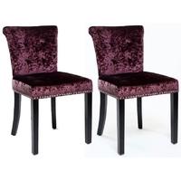 shankar sandringham crushed velvet dining chair grape pair