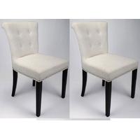 Shankar Sandringham Linen Effect Chair - Natural (Pair)