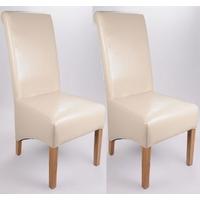 Shankar Krista Bonded Leather Dining Chair - Ivory (Pair)