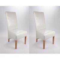 Shankar Krista Bonded Leather Dining Chair - White (Pair)