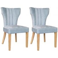 Shankar Vienna Fabric Chair - Silver Blue (Pair)