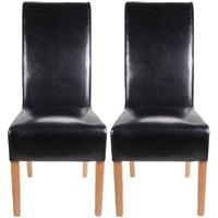 Shankar Krista Crib 5 Leather Dining Chair - Black (Pair)