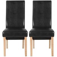 shankar milo leather dining chair black pair