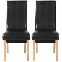 Shankar Milo Leather Dining Chair - Black (Pair)