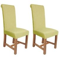 Shankar Richmond Herringbone Plain Dining Chair - Lime (Pair)