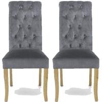 shankar bronte brushed velvet dining chair grey pair