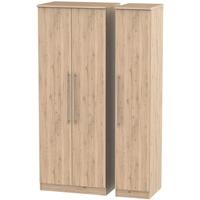 sherwood bordeaux oak triple wardrobe tall plain