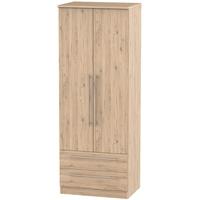 sherwood bordeaux oak wardrobe tall 2ft 6in with 2 drawer