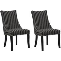 Shankar Balmoral Velvet Stripe Chair - Charcoal (Pair)