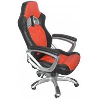 Shankar Memphis Black Leather Match Office Chair - Red