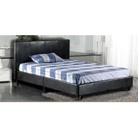 SH-ARROW Black 4ft 6in Double Faux Leather Bed