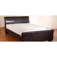 sh parrett brown 4ft 6in double faux leather bed