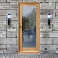 Shaker 1 Pane Oak External Door and Frame Set with Fittings and Clear Safety Double Glazing