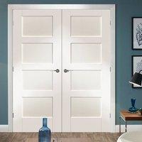 Shaker 4 Panel White Primed Door Pair