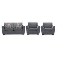 Shiloh Fabric 3 Seater and 2 Armchair Suite Pewter