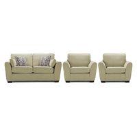 Shiloh Fabric 3 Seater and 2 Armchair Suite Camel