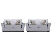 shiloh fabric 3 and 2 seater suite silver