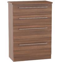 sherwood 4 drawer deep chest walnut