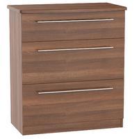 sherwood 3 drawer deep chest walnut