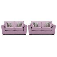Shiloh Fabric 3 and 2 Seater Suite Lilac