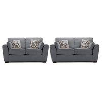 Shiloh Fabric 3 and 2 Seater Suite Pewter