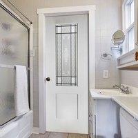 Shaker Lightly Grained Pvc Door - Victorian Style Toughened Glass