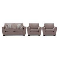 Shiloh Fabric 3 Seater and 2 Armchair Suite Grey