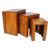 Sheesham Hardwood Cube Nest Of Tables