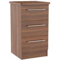 Sherwood 3 Drawer Tall Bedside Cabinet Walnut