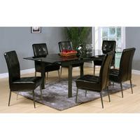 Sherbourne Black Glass Top Extending Dining Table And 6 Chairs